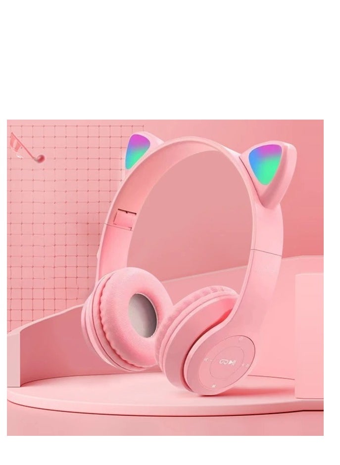 Wireless Gaming Headset P47M CAT Cat Ear LED Light Headphones, Bluetooth Stereo Headset, Kids and Adults pink - pzsku/ZF8ED5112D19DDB1FCAFBZ/45/_/1708615971/ba1893e9-8324-4aa0-92e7-836956e1db0b