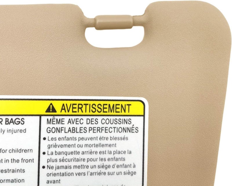 SAILEAD Left Driver Side Sun Visor Replacement Compatible with Toyota Highlander 2008 2009 2010 2011 2012 2013 with Light 74320-48490-E0, Beige - Image 3