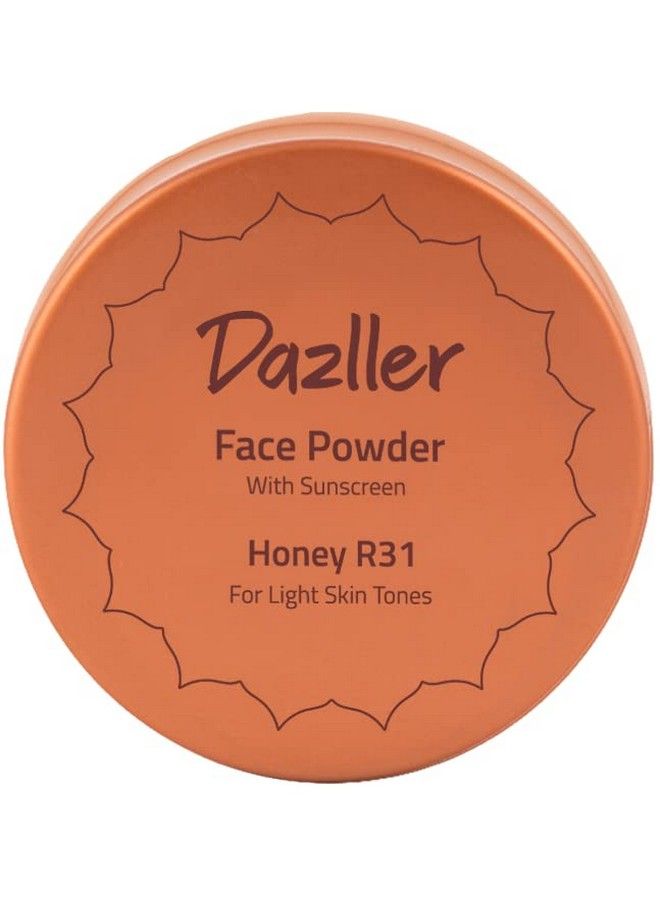 DAZLLER Loose Compact Powder, For Setting Makeup, Featherlight Sheer Finish, Oil-Control, Added Sunscreen, 30G-Honey R31 - Image 1