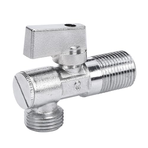 NOENNULL Angle Stop Valve Brass Angle Stop Valve 14 Quarter Turn G12in Inlet G12in Outlet Water Shut Off for Water Sink Bathroom Toilet Kitchen Faucet - Image 3