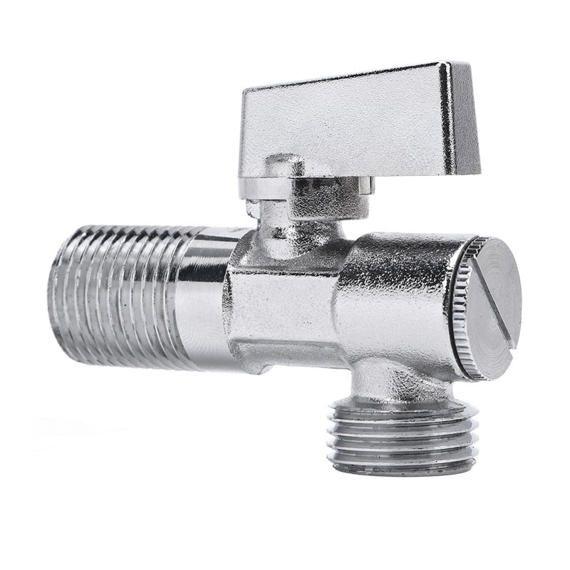 NOENNULL Angle Stop Valve Brass Angle Stop Valve 14 Quarter Turn G12in Inlet G12in Outlet Water Shut Off for Water Sink Bathroom Toilet Kitchen Faucet - Image 2