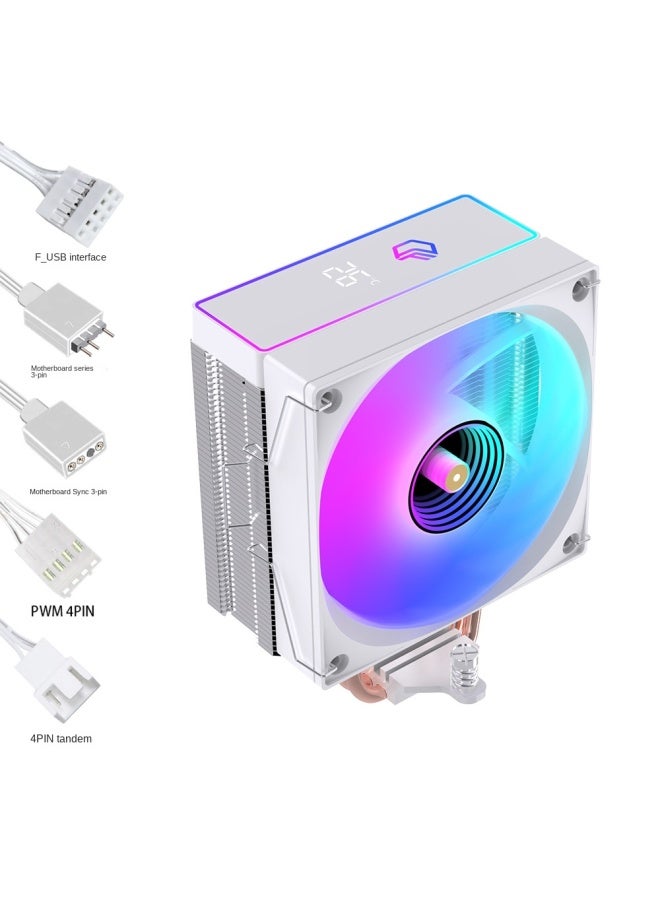 LOVINGCOOL Desktop Computer Temperature-controlled Argb Air-cooled Full-platform Amd Cooling Fan With Four Copper Pipes Cpu Cooler With Digital Display Design - Image 1