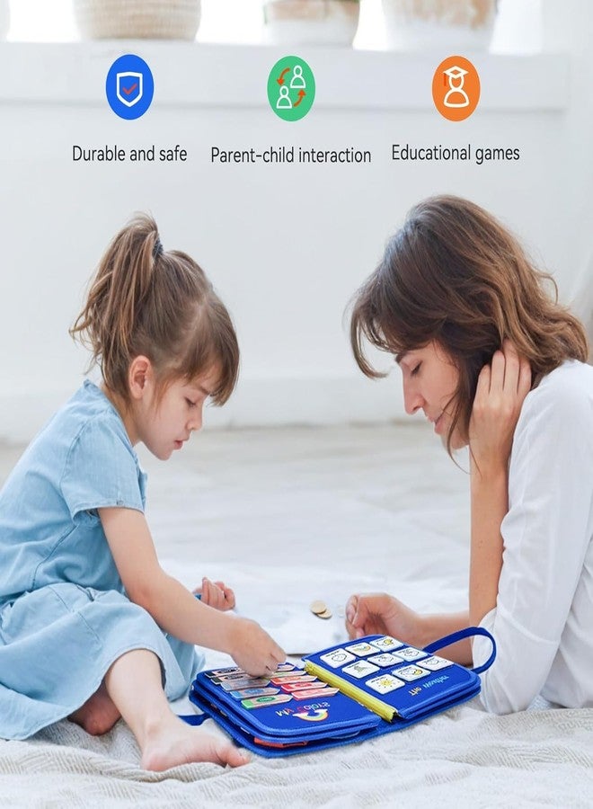 Qlect 12 in 1 Toddler Busy Binder & Busy Book for Toddlers 1-3 Years - Montessori Busy Board & Activity Book for Kids 2-4 - Engaging Toys for 2-3 Years - Educational Busy Book for Learning., Blue - Image 5