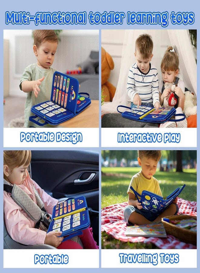 Qlect 12 in 1 Toddler Busy Binder & Busy Book for Toddlers 1-3 Years - Montessori Busy Board & Activity Book for Kids 2-4 - Engaging Toys for 2-3 Years - Educational Busy Book for Learning., Blue - Image 3