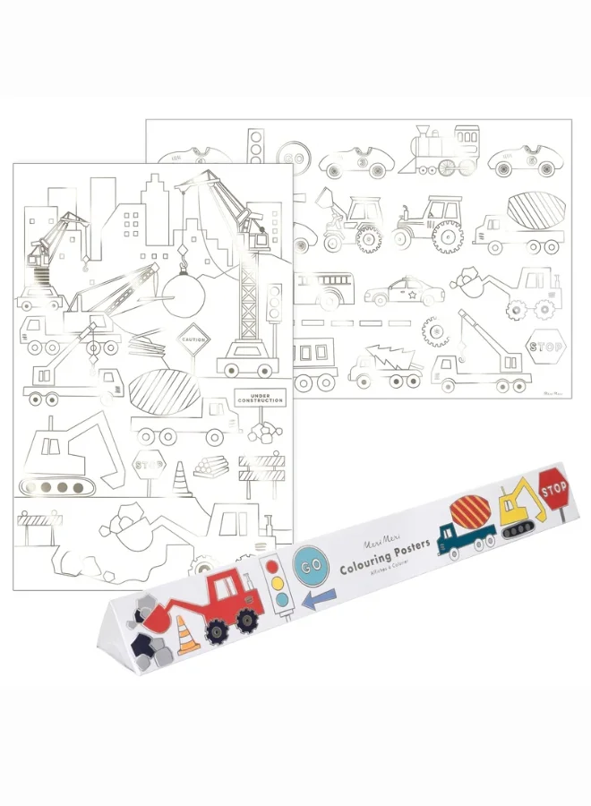 ميري ميري Construction Colouring Posters