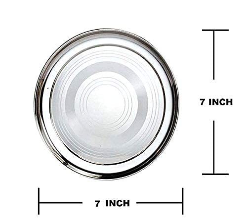 Servezee Stainless Steel Quarter Plates - Set of 4 - Size : 7" - Image 2