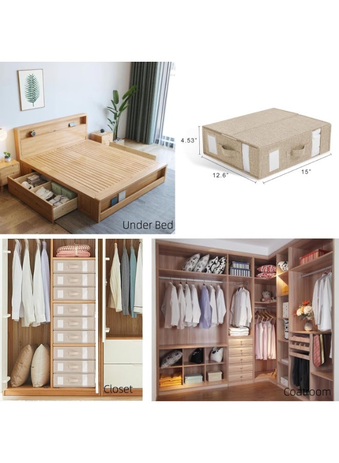 U-HOOME Large Bed Sheet Set Organizer and Storage,Foldable Storage Box for Linen Closet Organizers w/Window,Storage Bins Bedding Container for Sheet Sets,Duvet Covers,Blankets and Pillow (4pcs) - Image 2