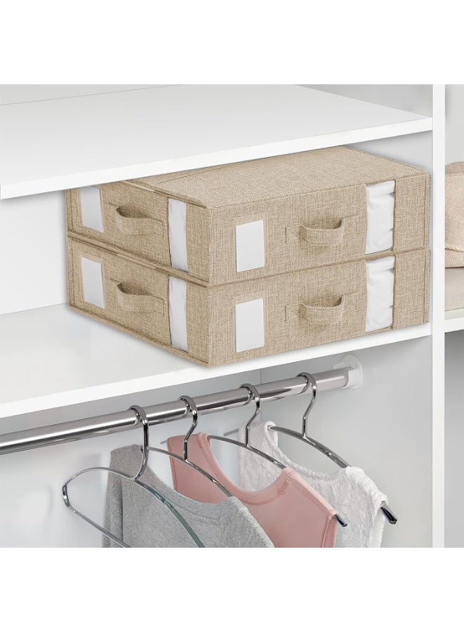 U-HOOME Large Bed Sheet Set Organizer and Storage,Foldable Storage Box for Linen Closet Organizers w/Window,Storage Bins Bedding Container for Sheet Sets,Duvet Covers,Blankets and Pillow (4pcs) - Image 3