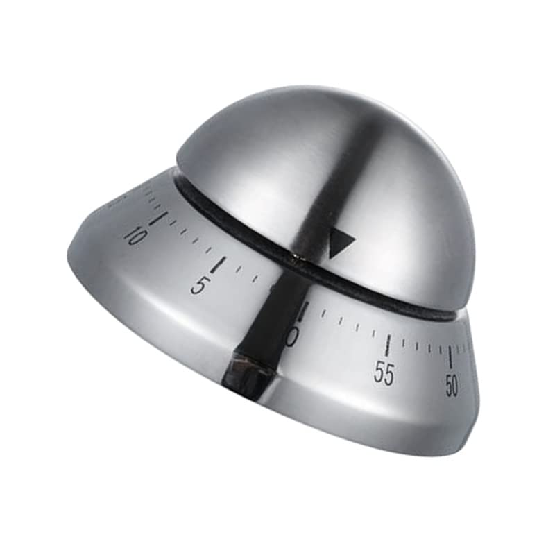 Mockery 60-Minute Mechanical Kitchen Timer | Stainless Steel Cone-Shaped Manual Cooking & Baking Timer with Loud Ring Alarm | No Battery Required Countdown Timer - Image 1