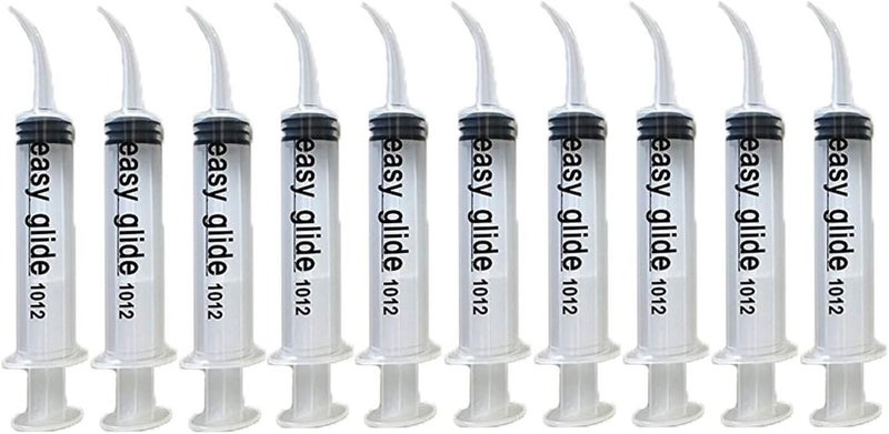 Easy Glide 10 Pack Disposable 12cc Dental Syringe Dental Irrigation Syringe with Curved Tip, Tonsil Stone Squirt Mouthwash Cleaner - Image 1
