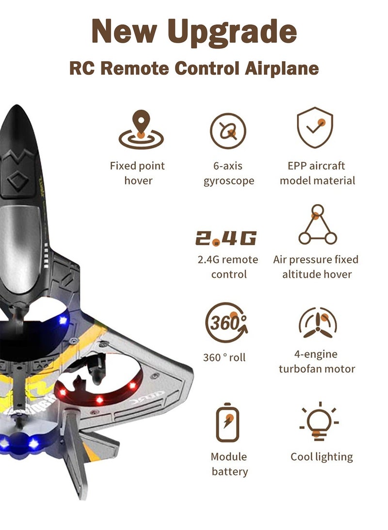 Chillspace RC Aeroplane 2.4GHz RTF Airplane Toy with LED Lights & Dual Batteries - Remote Control Fighter Plane with 360° Flip, Gravity Sensing, Stunt Roll for Beginners, Kids & Adults | Perfect Gift for Remote-Controlled Toys - Image 2