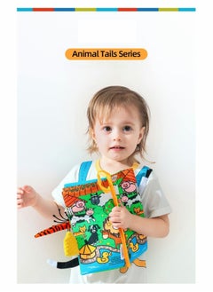 Y&D Baby Cloth Books, Touch & Feel Crinkle Soft for Infants Babies, Toddler Early Educational Interactive Stroller Toys, Girl Boy Gift(Jungle Tails)  - Image 2