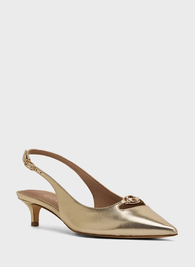 GUESS Pointed Toe Sling back strap pumps