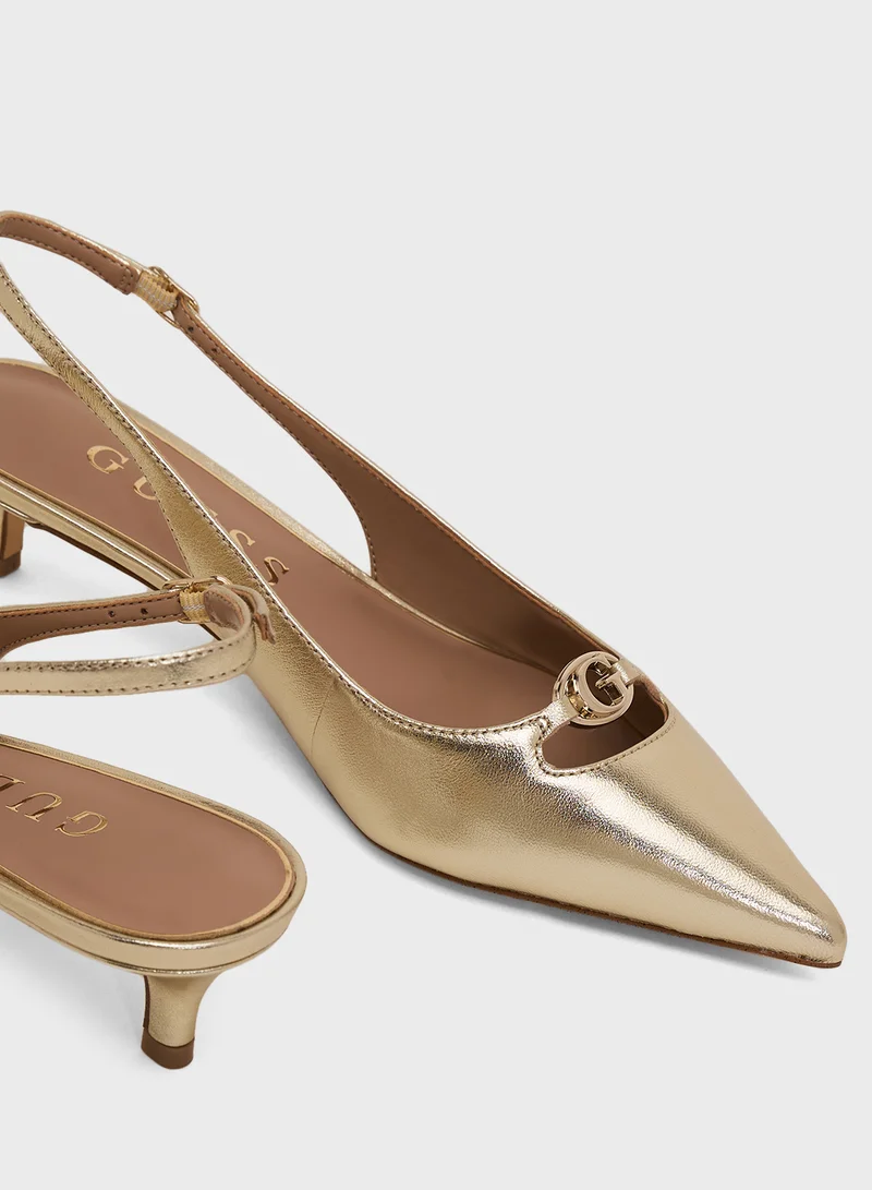 GUESS Pointed Toe Slingback Strap Pumps