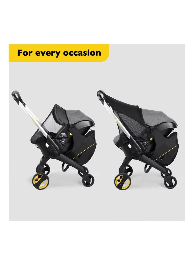 Captaintech Large Capacity Storage Bag for Doona Infant Car Seat, Versatile Stroller Organizer with Easy Access Zipper, Wearable Backpack for Diapers, Snacks, and Wipes (1 Pack) - Image 2