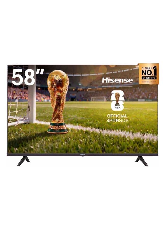 هايسنس تلفاز ذكي 58 بوصة 4K UHD LCD دولبي فيجن، معزز الألوان الطبيعية، نظام VIDAA U5، يوتيوب، نتفليكس، ديزني +، فريفيو بلاي وواي فاي، أوامر صوتية - Image 1