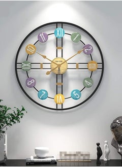 Colorful Metal Wall Clock 80cm – Silent Non-Ticking, Multicolor Modern Design – Perfect for Living Room, Bedroom, Office & Cafe Decor (1 PC)