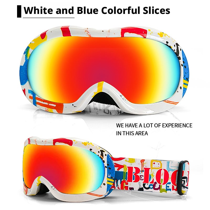 Kids Ski Goggles Double Layer Anti-fog Windproof Outdoor Snow Goggles Compatible with Prescription Glasses - Image 4