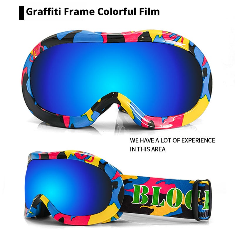 Kids Ski Goggles Double Layer Anti-fog Windproof Outdoor Snow Goggles Compatible with Prescription Glasses - Image 3