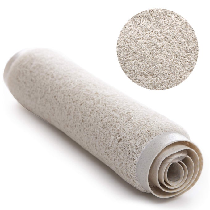 LOOFAH NONSLIP BATH MAT FOR TUB IVORY SPAINSPIRED COMFORT QUICKDRYING SECURE SUCTION CUPS EXFOLIATING SHOWER MAT FOR A LUXURIOUS AND SAFE BATHING EXPERIENCE