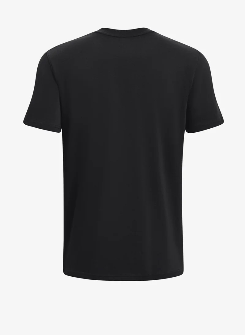 Under Armour Black /  / White Logo Heavyweight T-Shirt for Men | Best Price UAE