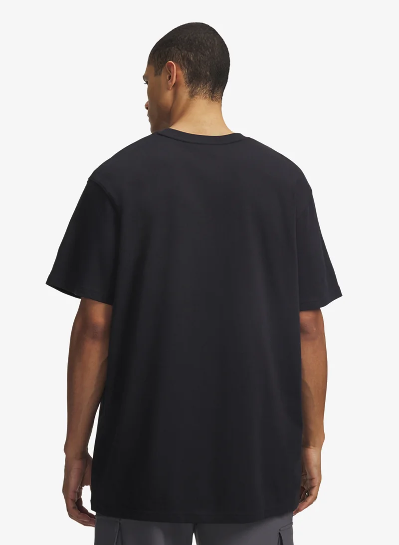 Under Armour Black /  / White Logo Heavyweight T-Shirt for Men | Best Price UAE