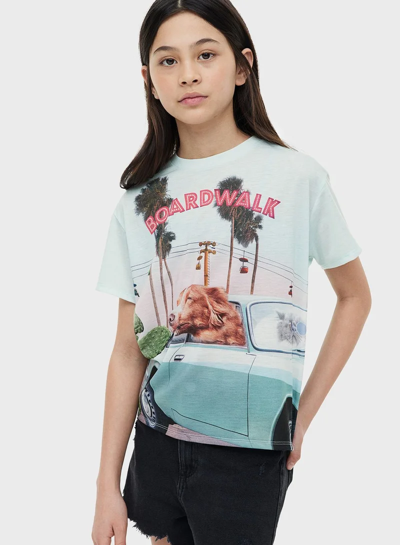 اتش اند ام Kids Graphic Print Oversized T-Shirt