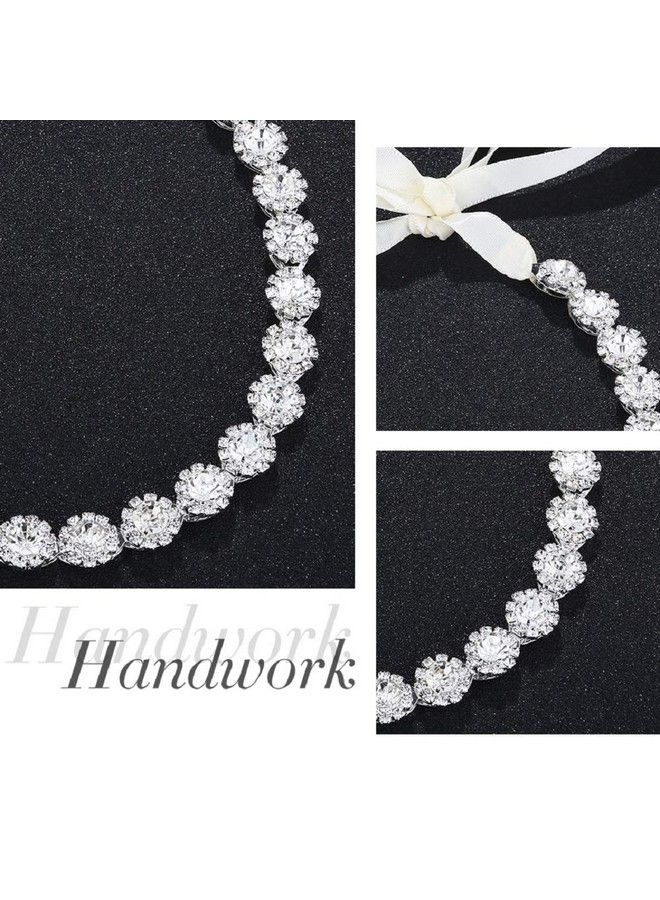 HapiBuy Crystal Wedding Headband Bridal Headpiece Hair Jewelry For Brides And Bridesmaids Silver - Image 4