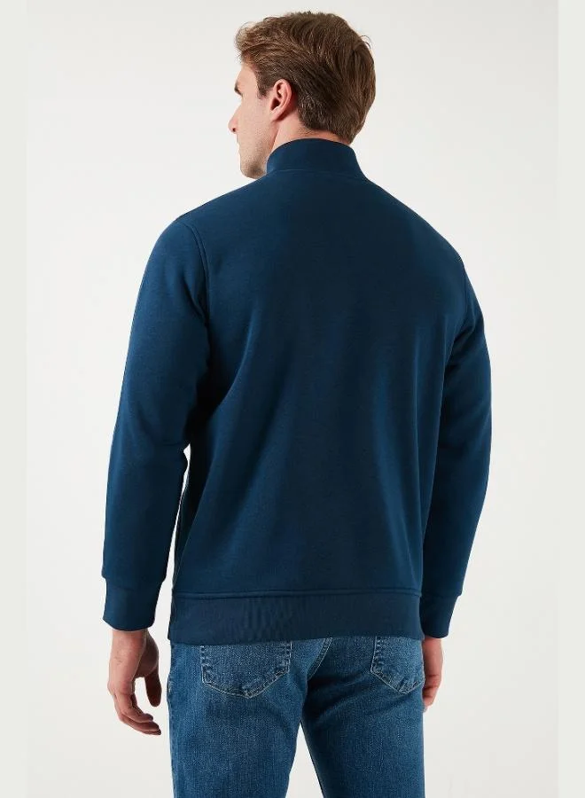 Buratti  Buratti Cotton Regular Fit Half-Zip Stand-Up Collar Sweatshirt Men's SWEAT 59052592 for Men | Best Price UAE