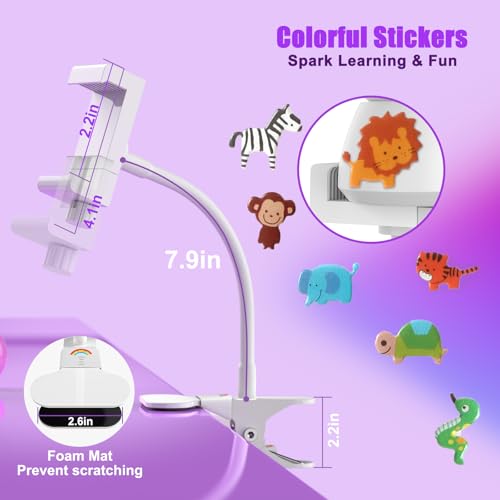Vebiso 2025 Baby Monitor Mount - Universal Adjustable Monitor Flex Stand for Hello Baby, Nanit Pro, Infant Optics, VTech & Most Baby Monitors - Detachable Arm Camera Clip Mount with Cute Stickers for Crib - Image 4
