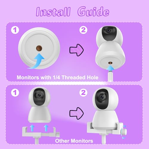 Vebiso 2025 Baby Monitor Mount - Universal Adjustable Monitor Flex Stand for Hello Baby, Nanit Pro, Infant Optics, VTech & Most Baby Monitors - Detachable Arm Camera Clip Mount with Cute Stickers for Crib - Image 5