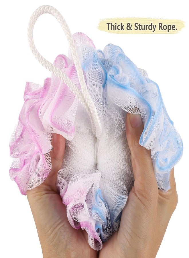 BTYMS 4 Pieces 75g/pc Shower Loofahs Large Bath Sponge Mesh Pouf Wash Puff Shower Poof Body Loofas for Bathing - Image 4