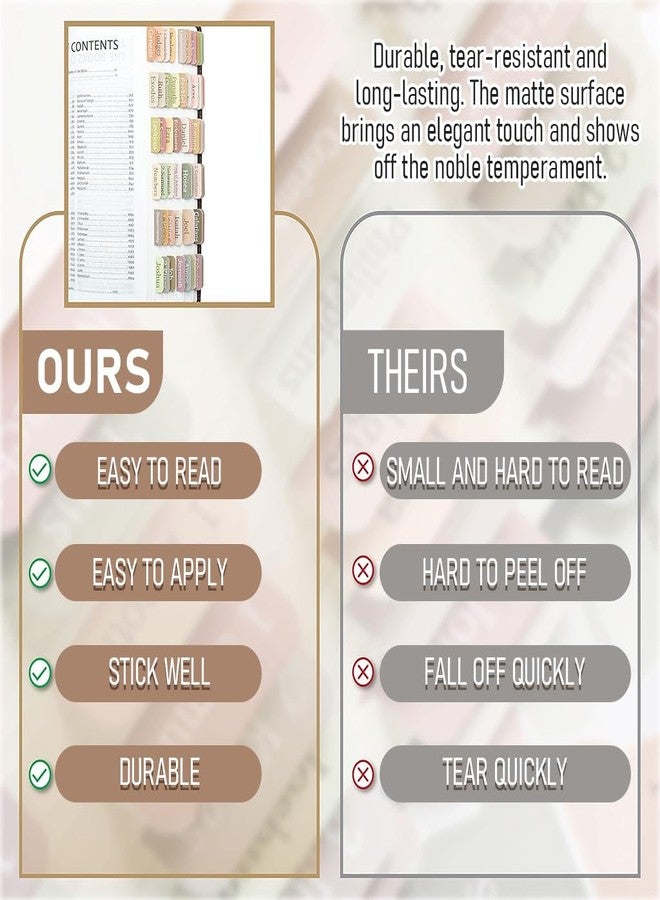 OFIFO® Bible Tabs, 75 Tabs, Boho Theme, Laminated Bible Index for Women and Men, Bible Tabs for Chanting, Recitation, Studying, 3.5x3.5cm Per One - Image 3
