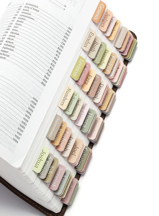 OFIFO® Bible Tabs, 75 Tabs, Boho Theme, Laminated Bible Index for Women and Men, Bible Tabs for Chanting, Recitation, Studying, 3.5x3.5cm Per One - Image 1