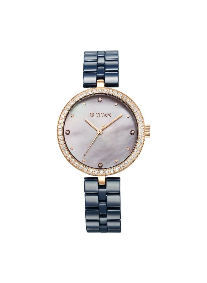 تيتان Women Analog Display Watch With Blue Ceramic Strap - 95215KC03