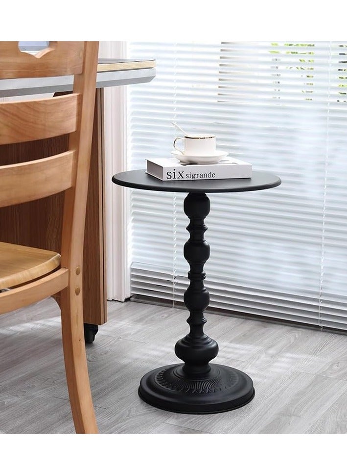 DubaiGallery طاولة قهوة صغيرة، طاولة معدنية عتيقة، طاولة جانبية معدنية صغيرة مستديرة، لجانب السرير أو الأريكة، طاولة تزيينية للمساحات الصغيرة في غرفة المعيشة أو غرفة النوم أو الفناء - Image 4