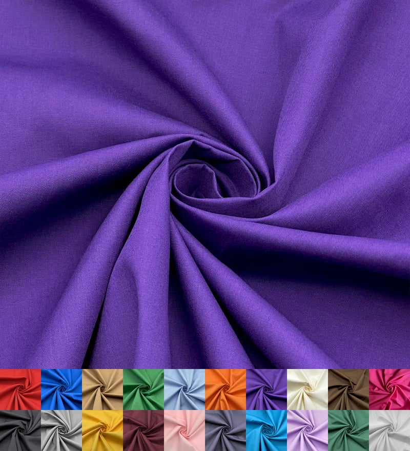 EOVEA - Cotton Polyester Fabric by The Yard - 60" Wide Broadcloth Fabric, Soft, Lightweight & Breathable Material for Lining, Curtains, Bedding, Skirts, Sewing Projects (Purple, 1 Yard) - Image 1