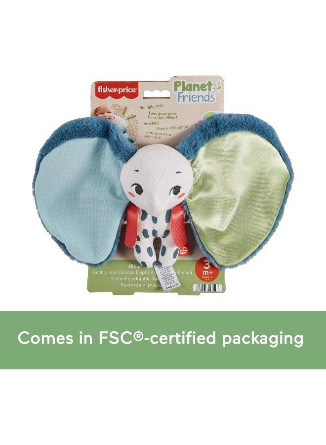 ​Baby Sensory Toy Planet Friends All Ears Lovey, Plush Elephant For Newborns Ages 3+ Months