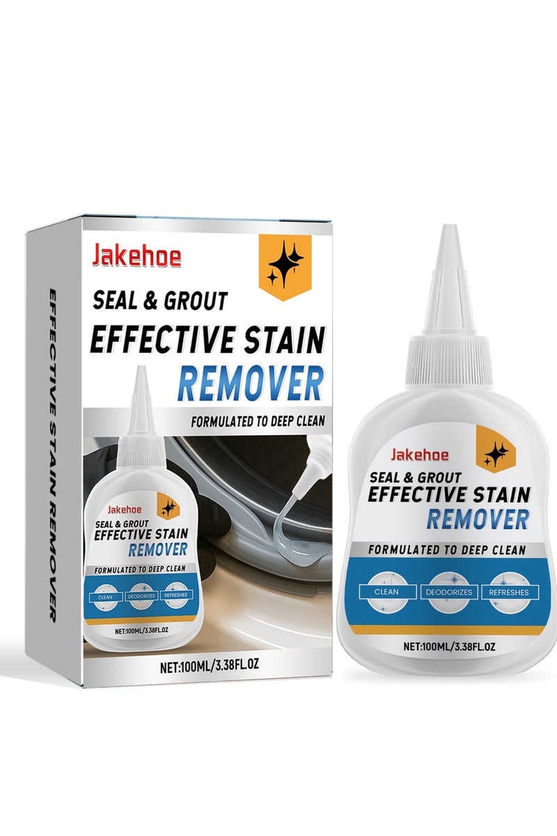 Seal  Grout Effective Stain Remover, 100ml Mold Stain Remover Gel Cleaner Heavy Duty Stain Cleaner for Front Loader Washing Machine Seal, Bathroom Grout, Shower, Caulk - Front Load Washer Cleaning S - Image 1