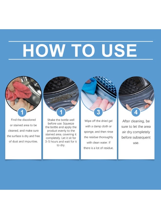 Seal  Grout Effective Stain Remover, 100ml Mold Stain Remover Gel Cleaner Heavy Duty Stain Cleaner for Front Loader Washing Machine Seal, Bathroom Grout, Shower, Caulk - Front Load Washer Cleaning S - Image 3