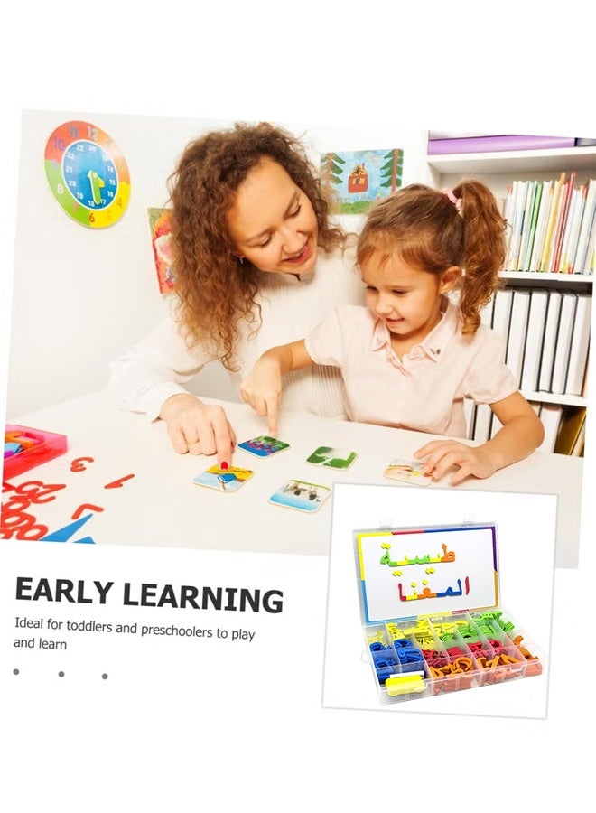 Beauenty Arabic Classroom Magnetic Alphabets Kit 374 Pcs with Double - Side Magnet White Board - Foam Alphabet Letters with 30pcs Cartoon Arabic Word Cardfor Preschool Kids Toddler Spelling and Learning - Image 4