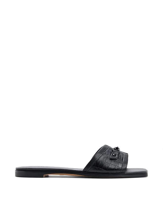 Alo Ladies Black Flat Sandals