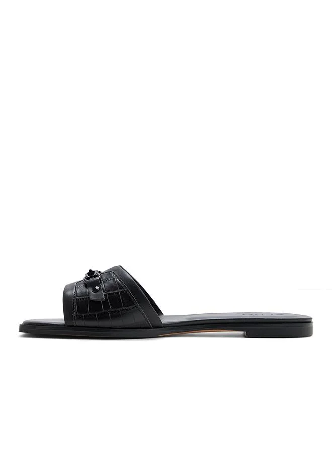 Aldo  Alo Ladies Black Flat Sandals for Women | Best Price UAE