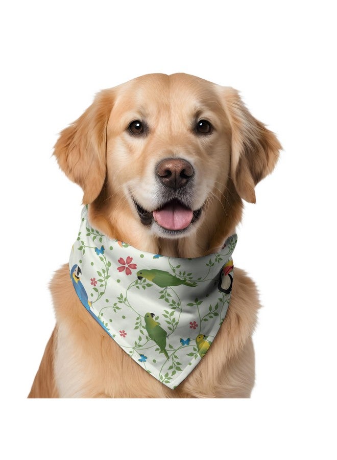 W Brings Toucan & Parrot Dog Bandana/Dog Scarf | This Beautiful Gorgeous Design Dog Bandana Scarf Is Perfect Styling Accessory For Dogs Large, Medium & Small. One Size Fits All. - Image 1