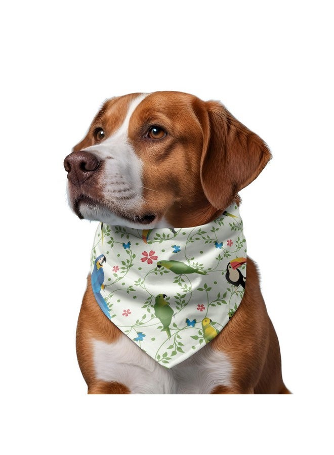 W Brings Toucan & Parrot Dog Bandana/Dog Scarf | This Beautiful Gorgeous Design Dog Bandana Scarf Is Perfect Styling Accessory For Dogs Large, Medium & Small. One Size Fits All. - Image 2