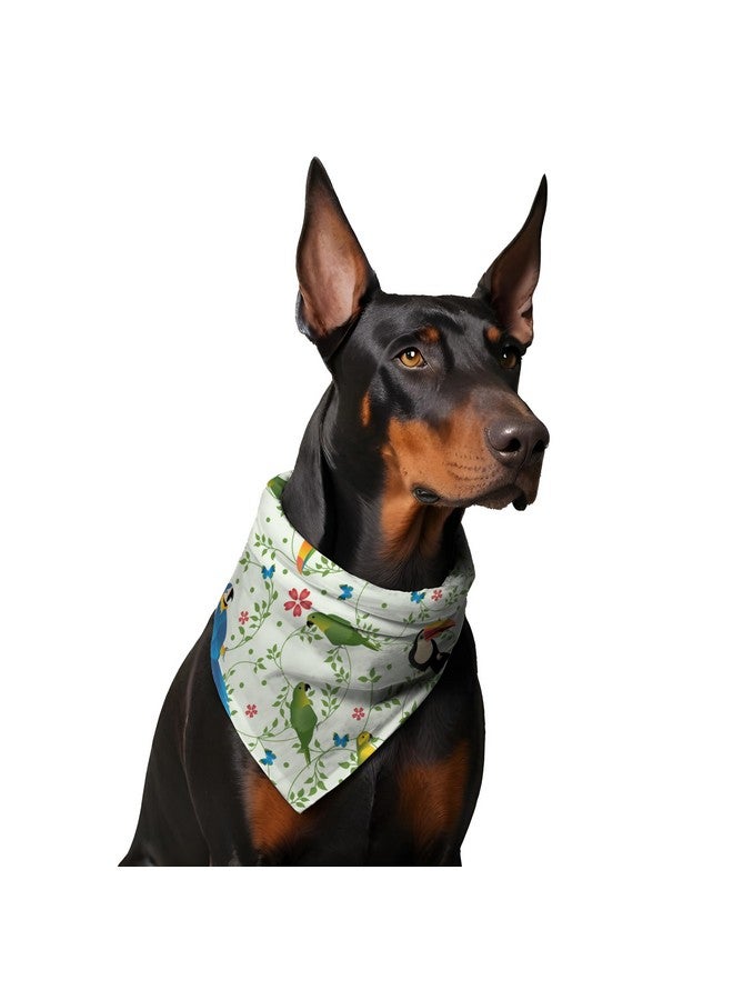 W Brings Toucan & Parrot Dog Bandana/Dog Scarf | This Beautiful Gorgeous Design Dog Bandana Scarf Is Perfect Styling Accessory For Dogs Large, Medium & Small. One Size Fits All. - Image 4