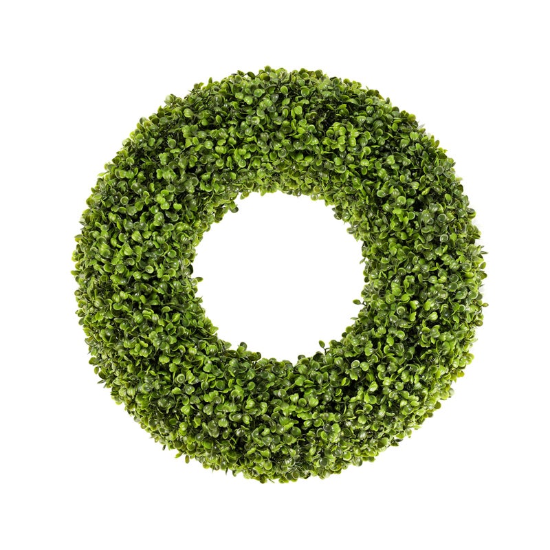 SEVENLOVE Boxwood Wreath,20inch Wreath for Front Door Greenery Wreath Outdoor/Indoor Green Home Round All Year Round Farmhouse St Patricks Day Decorations - Image 1