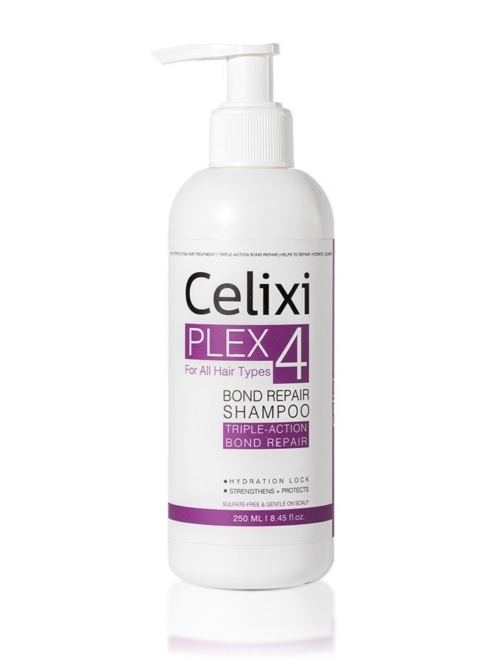سيليكسي بليكس الامريكي 4 Celixi® PLEX – شامبو إصلاح الروابط وعلاج الشعر التالف – خالٍ من السلفات – يقلل التقصف والهيشان ويقوي الشعر – علاج احترافي لإصلاح الشعر التالف واستعادة القوة واللمعان – لجميع أنواع الشعر – 250 مل - Image 1
