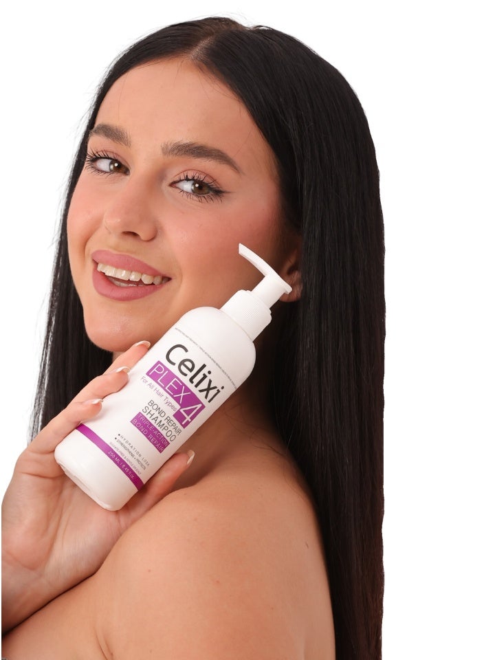 سيليكسي بليكس الامريكي 4 Celixi® PLEX – شامبو إصلاح الروابط وعلاج الشعر التالف – خالٍ من السلفات – يقلل التقصف والهيشان ويقوي الشعر – علاج احترافي لإصلاح الشعر التالف واستعادة القوة واللمعان – لجميع أنواع الشعر – 250 مل - Image 2