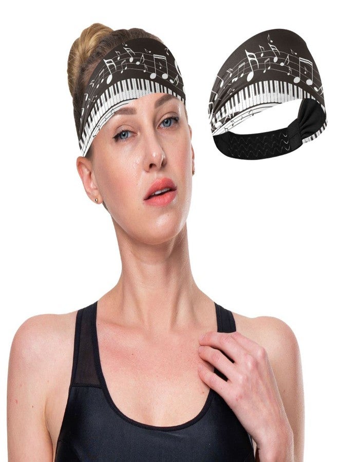 OTVEE Piano Key Musical Note Headband for Women, Elastic Headwraps Hair Band Sweatband - Image 5